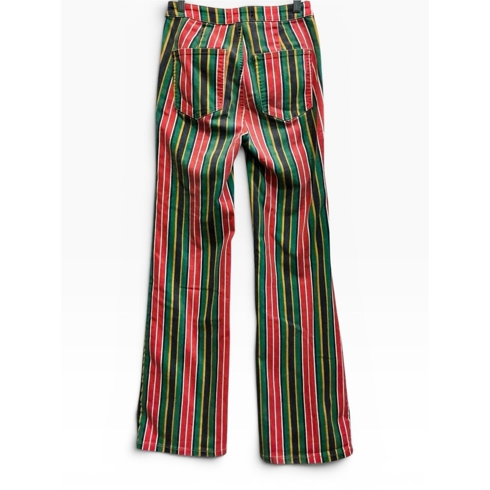 Free People Seneca Printed Striped Straight Leg Jeans 70s Boho 26 - Picture 3 of 4
